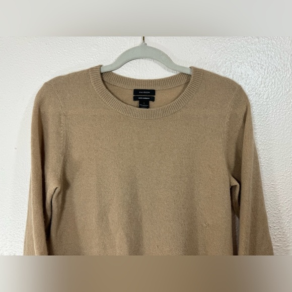 Halogen 100% Cashmere Crewneck Pullover Sweater Women’s Small Neutral Tone Cozy - Picture 2 of 13